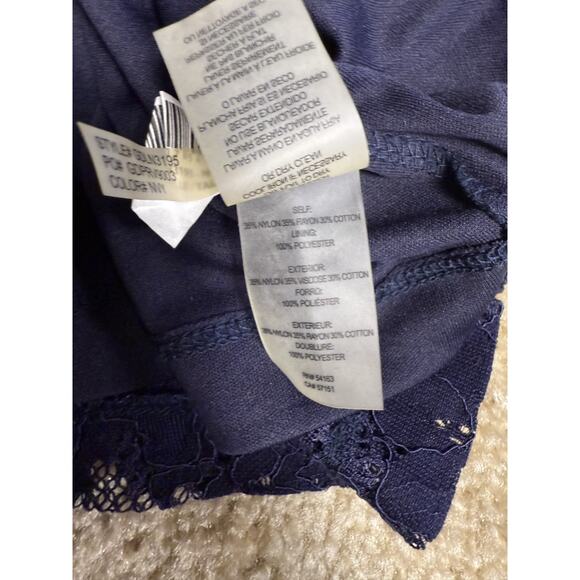 Guess Womens Navy Lace Shift Dress Size 8 Floral Embroidered Stretch Mini D669 - Picture 9 of 13